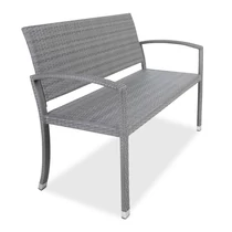 Casaria polyrattan kerti pad, szürke, 122 cm