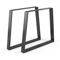 Vicco Loft acél asztallábak, 2 db, trapéz alakú, fekete, 72 cm