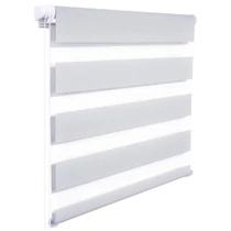 Woltu 60 X 150 cm sávos roló, dupla roló, zebra roló, fúrás nélkül, szürke