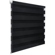 Woltu 55x150 cm sávos roló, dupla roló, zebra roló, fúrás nélkül, antracit