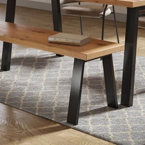 Vicco Loft acél asztallábak, padlábak, 2 db, U alakú, fekete, 42 cm