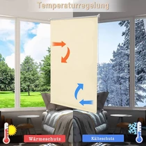 Woltu 70×210 cm hőszigetelő roló, fúrás nélkül, bézs
