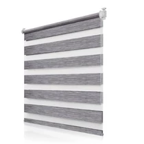 Woltu 80x150 cm sávos roló, dupla roló, zebra roló, fúrás nélkül, márványszürke