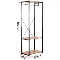 Woltu ruhatartó cipőtartóval, fém és MDF, 60 cm