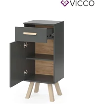 Vicco Hans midi szekrény, 88 cm, antracit