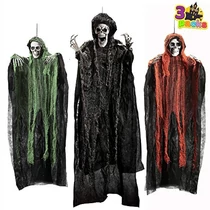 Halloween függő csontváz szellem dekoráció szett, 3 db-os, B. kategória
