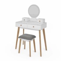 Vicco Finya fésülködőasztal székkel, fehér, 80 cm