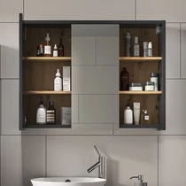 Vicco Viola tükrös szekrény 100x75 cm, antracit/tölgy