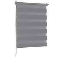 Woltu 70x150 cm sávos roló, dupla roló, zebra roló, fúrás nélkül, sötétszürke, sötétszürke szerelékkel