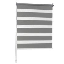 Woltu 70x150 cm sávos roló, dupla roló, zebra roló, fúrás nélkül, sötétszürke, sötétszürke szerelékkel