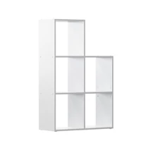 Vicco lépcsős polc 5 rekesszel, fehér, 73x108x29 cm