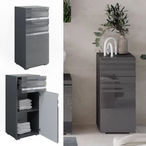 Vicco Freddy midi szekrény, 79 cm, magasfényű antracit 