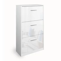 Vicco Gizmo 3 ajtós cipősszekrény, magasfényű fehér, 59x105 cm