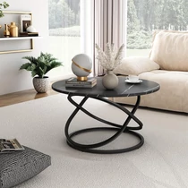 Vicco Calgary kerek dohányzóasztal, ⌀ 80 cm, fekete 