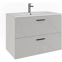 Vicco Irma magasfényű fehér fali mosdó alatti szekrény – 80 × 57 × 45 cm