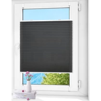 Woltu 90x130 cm gyűrt feszített pliszé, fúrás nélkül, antracit