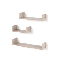 Vicco U alakú fali polc szett, 3 db-30,45,60 cm- sonoma