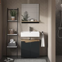 Vicco Marelle mosdószekrény, 60 cm, antracit/tölgy