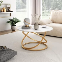 Vicco Calgary kerek dohányzóasztal, ⌀ 80 cm, fehér-arany