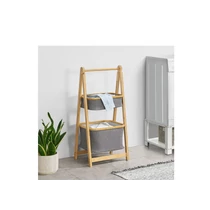 Bambusz létrapolc 2 tárolókosárral, 97 cm