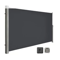 Kültéri kihúzható szélfogó, térelválasztó–180×300 cm, antracit