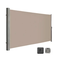 Kültéri kihúzható szélfogó, térelválasztó–160×400 cm,taupe