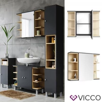 Vicco Aquis 1382 nyitott tükrös szekrény 80×64 cm, antracit-tölgy