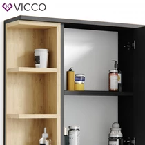 Vicco Aquis 1382 nyitott tükrös szekrény 80×64 cm, antracit-tölgy