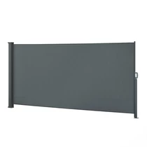 Kihúzható szélfogó, térelválasztó, oldalsó napellenző 100 x 300 cm, sötétszürke