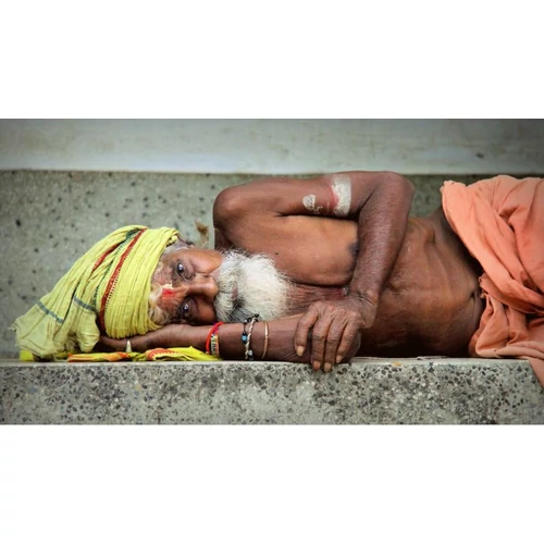 Alexandre Peplaw Sadhu alumínium kép, 30×40 cm