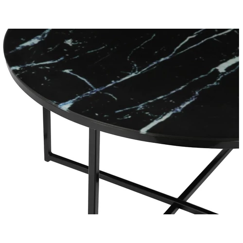 SalesFever Daisy kerek dohányzóasztal, ⌀ 80 cm, fekete