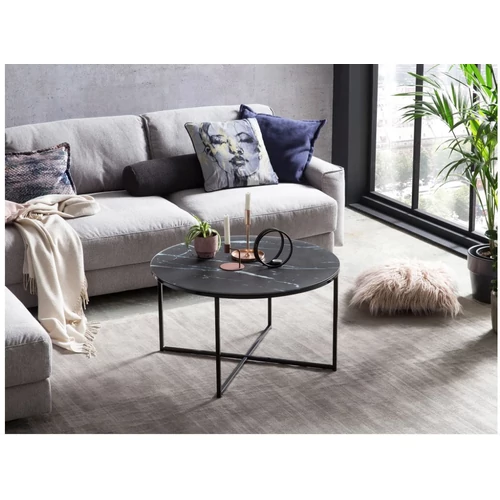 SalesFever Daisy kerek dohányzóasztal, ⌀ 80 cm, fekete