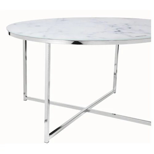 SalesFever Daisy kerek dohányzóasztal, ⌀ 80 cm, fehér
