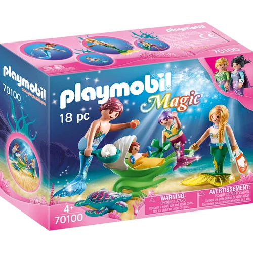 PLAYMOBIL MAGIC SELLŐ CSALÁD KAGYLÓ BABAKOCSIVAL 70100