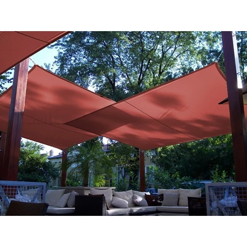 Téglalap alakú napvitorla 5,4×4 m HDPE szövet, terrakotta