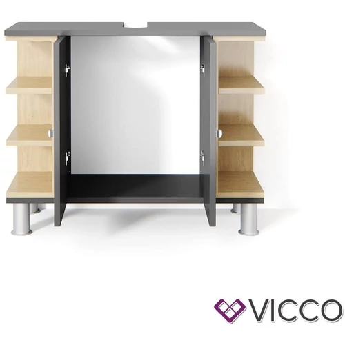 Vicco AQUIS mosdószekrény, 80 cm, antracit-tölgy