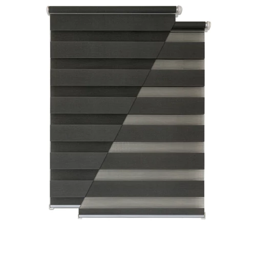Deco4Me 130 x 160 cm sávos roló, dupla róló, zebra roló, antracit, fúrás nélkül