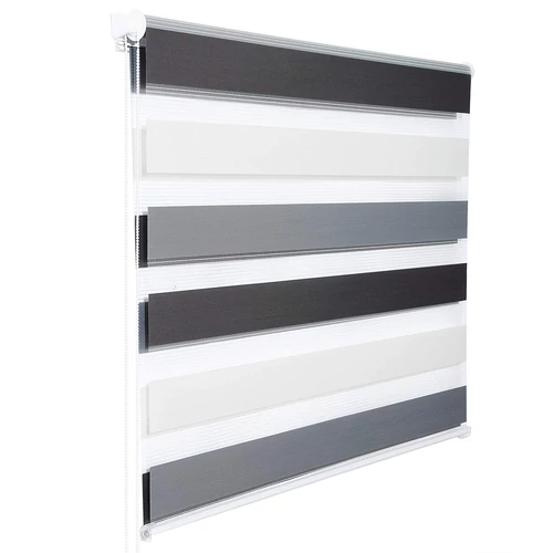 Woltu 70×120 cm sávos roló, dupla róló, zebra roló, 3 színű, fúrás nélkül