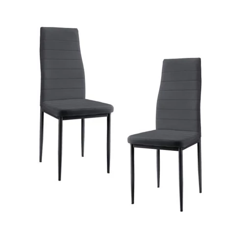 [en.casa] ® párnázott műbőr étkezőszék, 2 db, sötétszürke