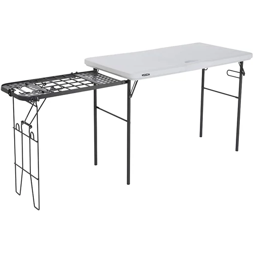Lifetime összecsukható asztal grill álvánnyal, fehér