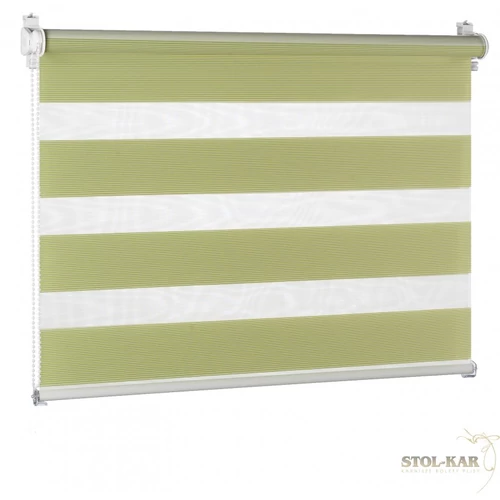 55×150 cm sávos roló, dupla roló, zebra roló, fúrás nélkül, zöld