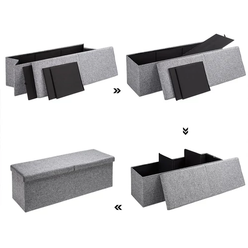 Casaria összecsukható 130L-es tároló pad,115x38x38 cm, világosszürke