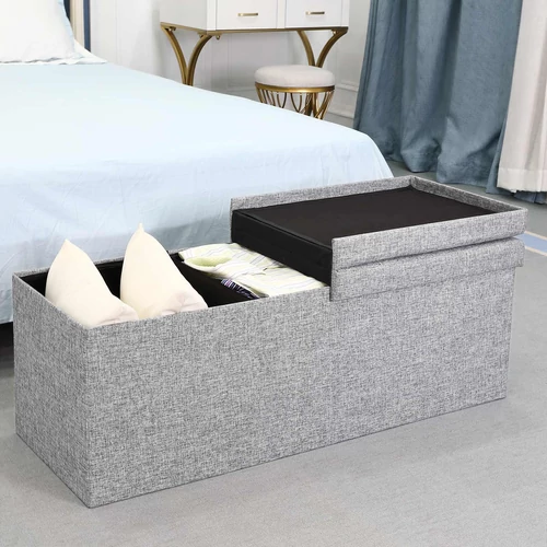 Casaria összecsukható 130L-es tároló pad,115x38x38 cm, világosszürke