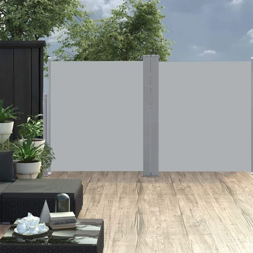Kétoldalra kihúzható szélfogó, térelválasztó 140×600 cm, antracit