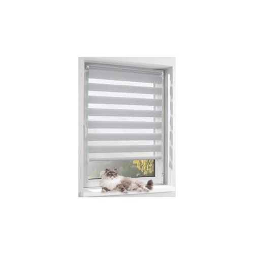 Grandekor sávos roló 75×250 cm, dupla róló, zebra roló, fúrás nélkül, szürke