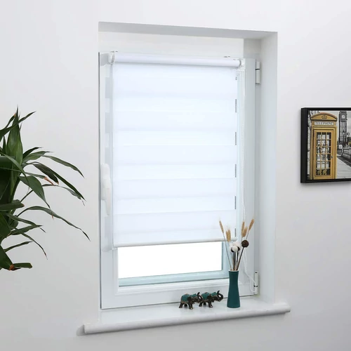 Grandekor 70 X 150 cm sávos roló, dupla roló, zebra roló, fúrás nélkül, fehér