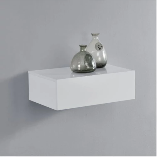 [en.casa]® Fali éjjeliszekrény 1 fiókkal 46 x 30 x 15 cm, fényes fehér