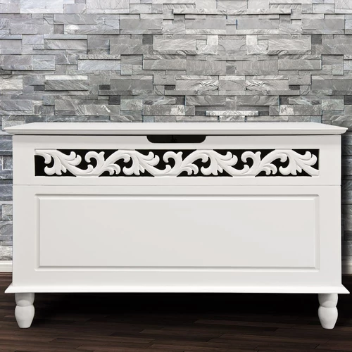 Casaria Jersey MDF tárolóláda, pad, 80x40x48 cm, fehér