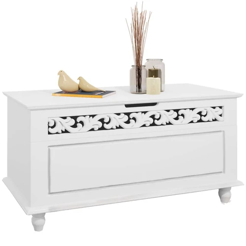 Casaria Jersey MDF tárolóláda, pad, 80x40x48 cm, fehér