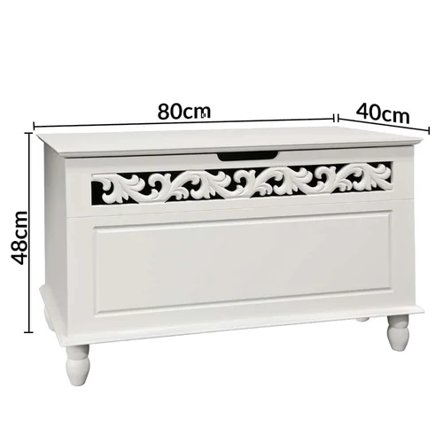 Casaria Jersey MDF tárolóláda, pad, 80x40x48 cm, fehér
